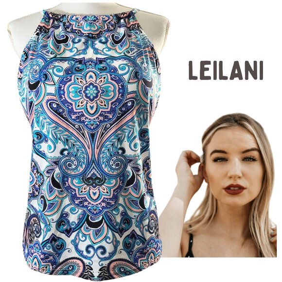 LEILANI Floral Full Bust Support Underwire Cali Tank Tankini Top NWT Women's 16 - Picture 1 of 6